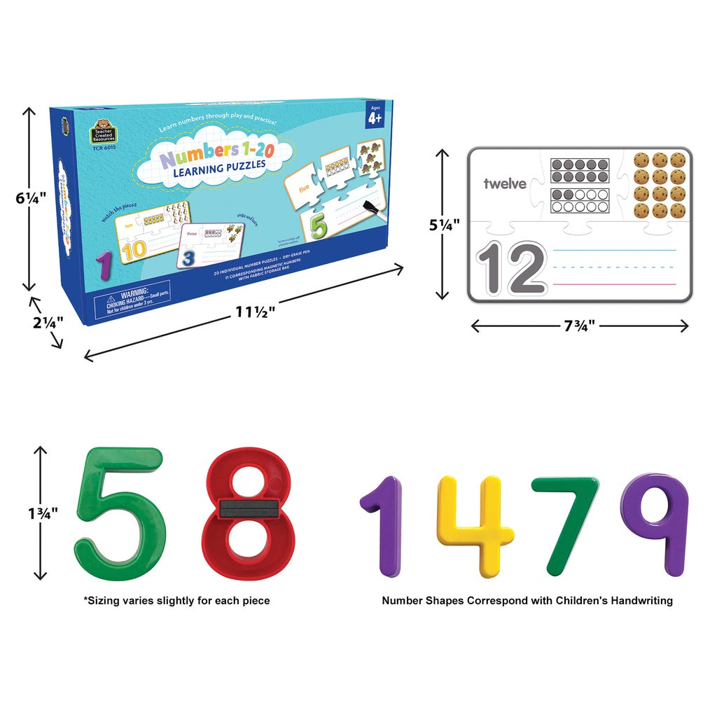 Numbers 1-20 Learning Puzzles