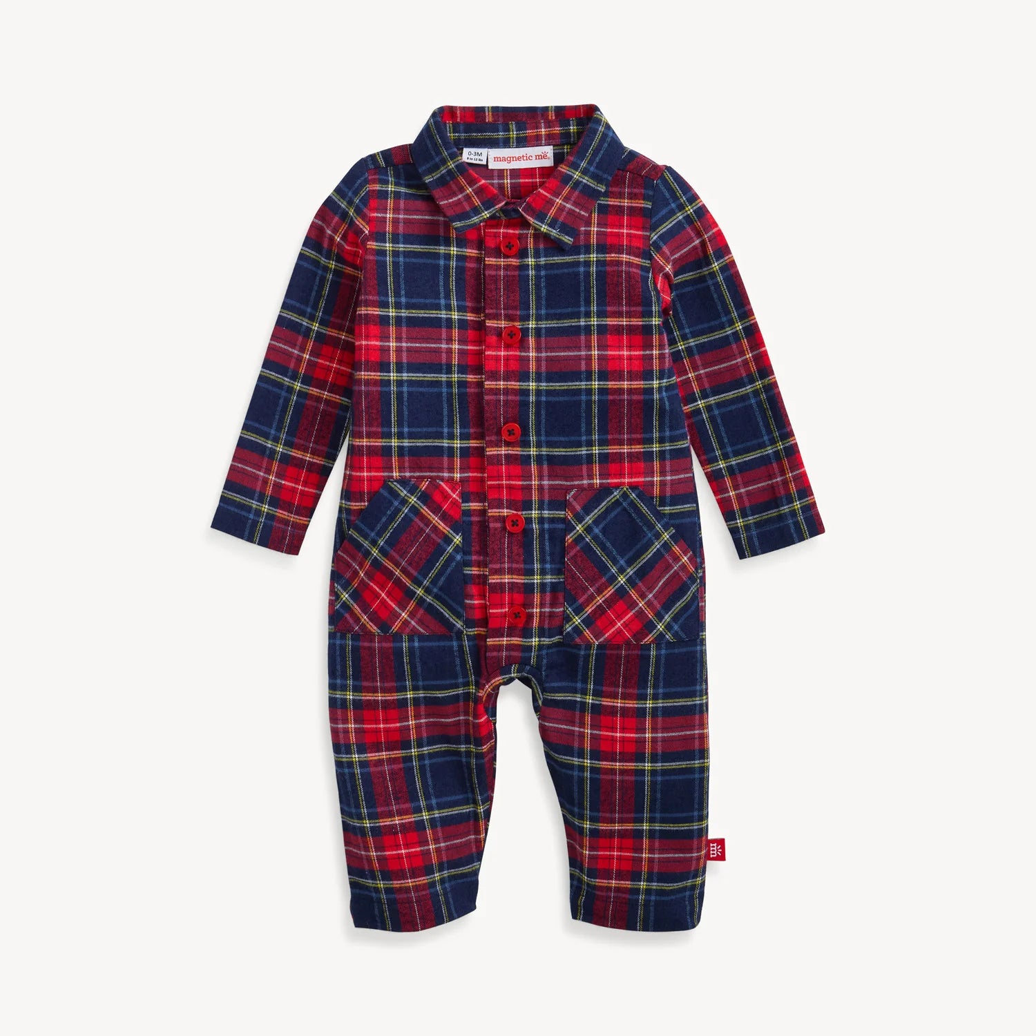 Magnetic Me Holiday Plaid Polo Romper