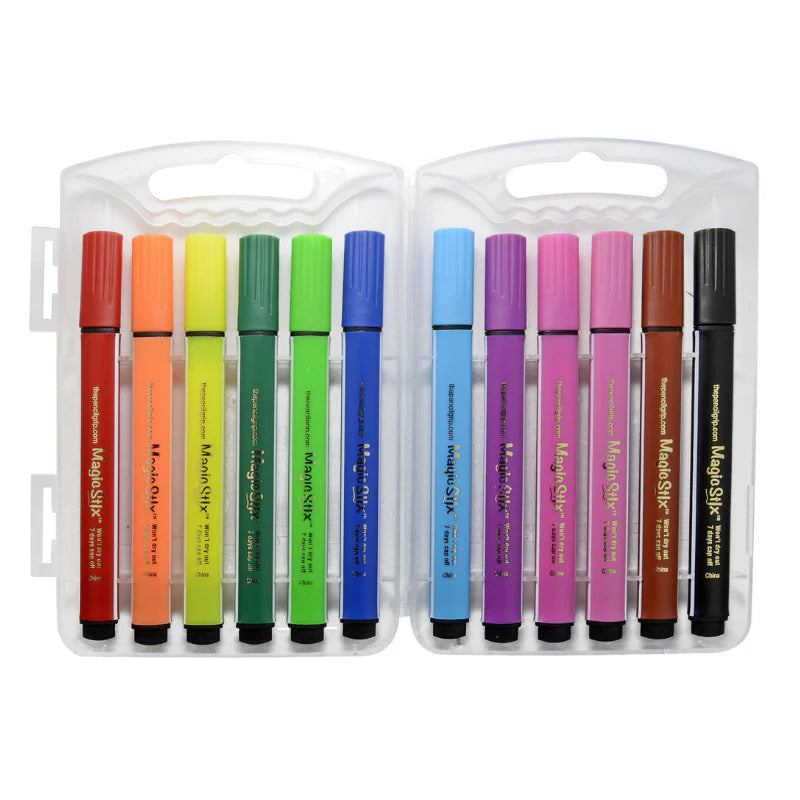 Triangular Magic Stix Markers, 12 Pack