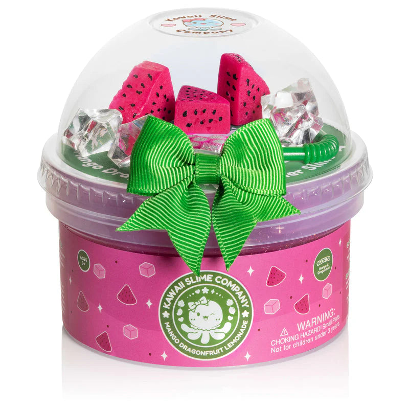 Kawaii Slime -  Mango Dragonfruit Lemonade Refresher Jelly Cube Signature Dome Slime