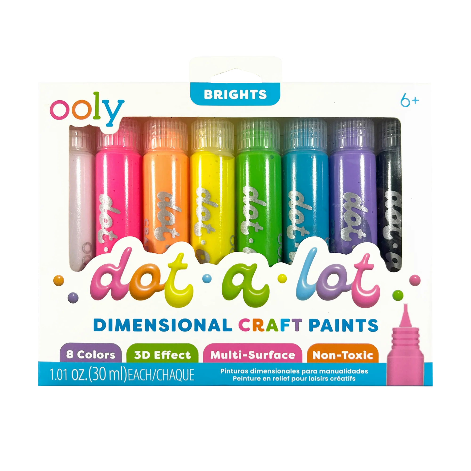 Ooly Dot-a-Lot 3D Dimensional Craft Paint - Brights