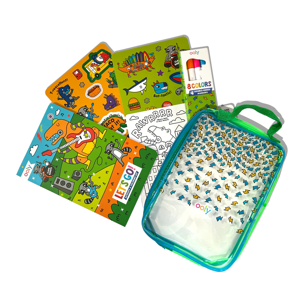 Ooly Let's Go! Activity & Coloring Kit - Robo Dinos