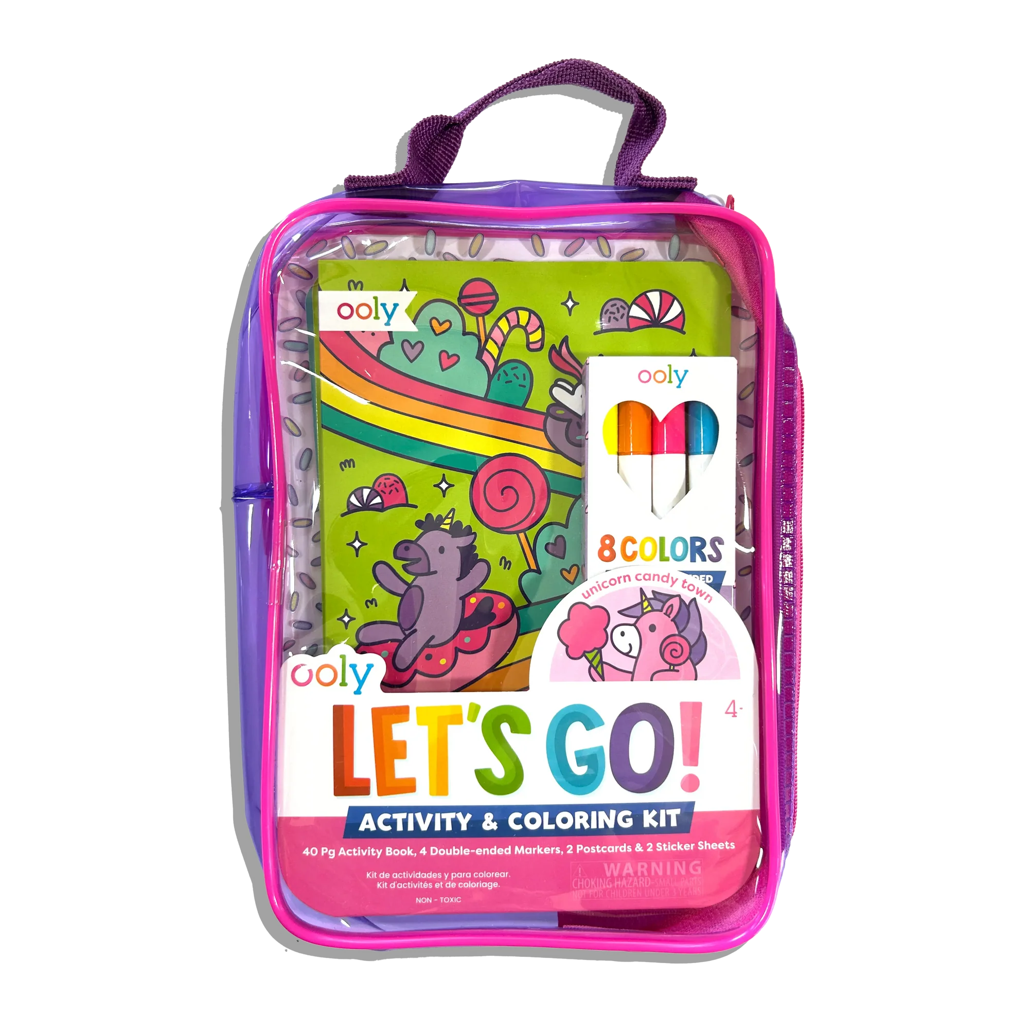 Ooly Let's Go! Activity & Coloring Kit - Unicorn Candy Town