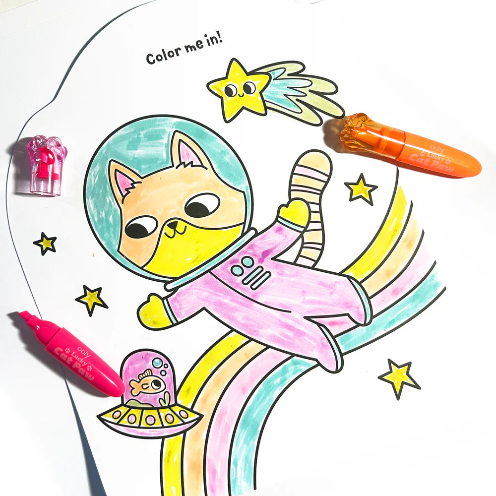Ooly Lucky Cat Paw Scented Neon Highlighters - Set of 6