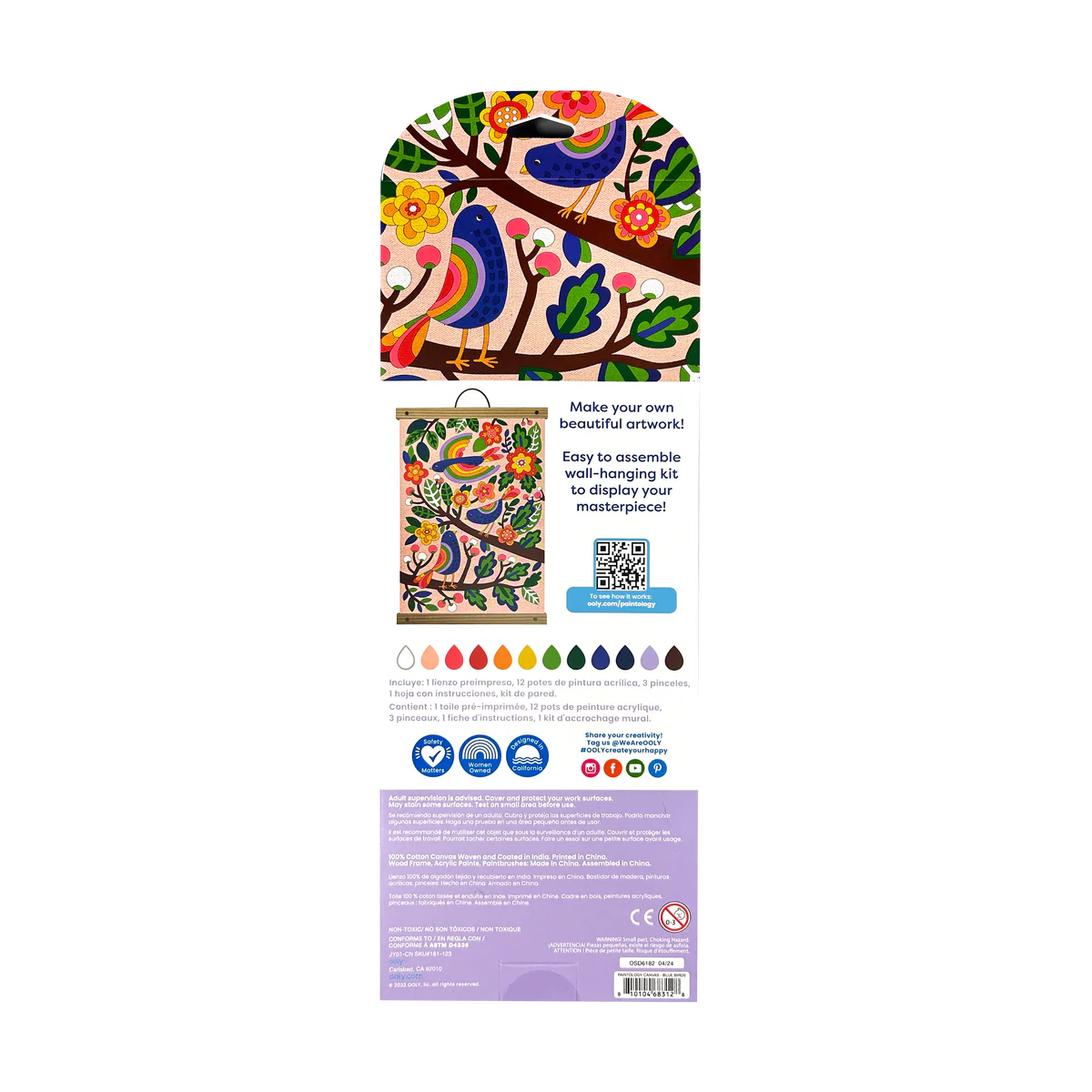 Paintology Paint-By-Number Canvas Kit - Blue Birds