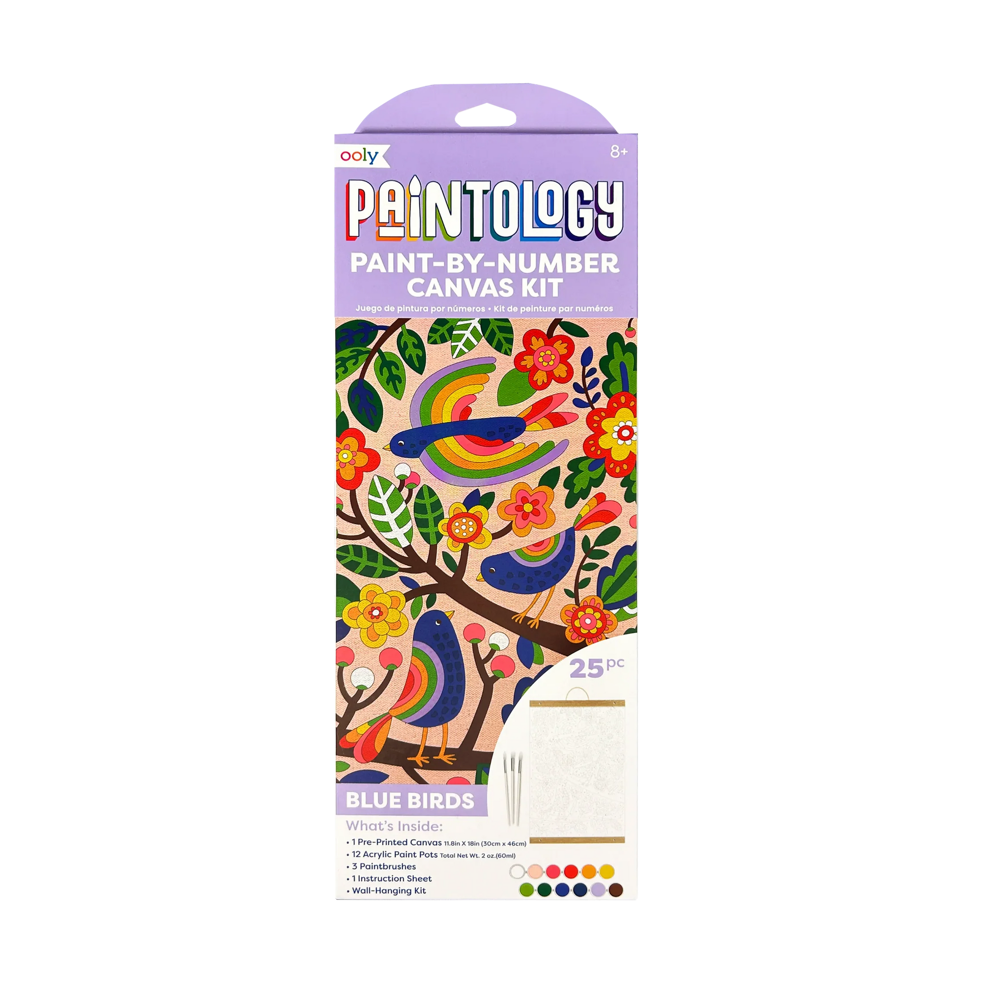 Paintology Paint-By-Number Canvas Kit - Blue Birds