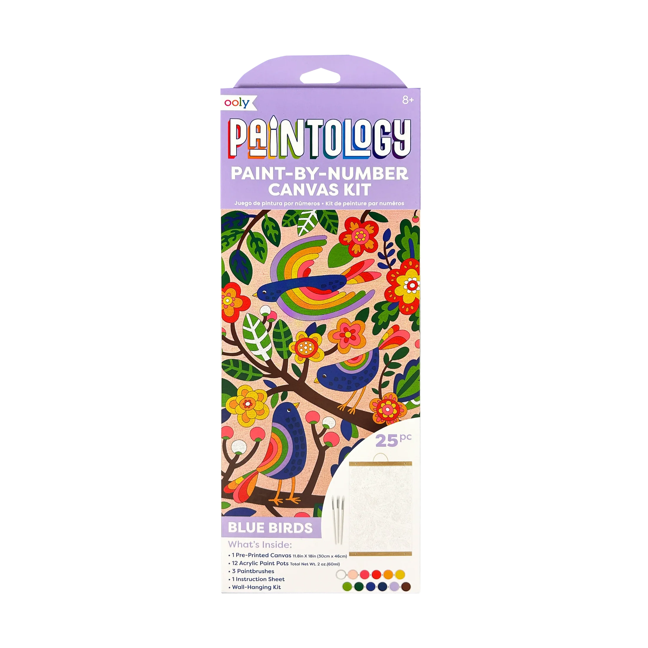 Paintology Paint-By-Number Canvas Kit - Blue Birds