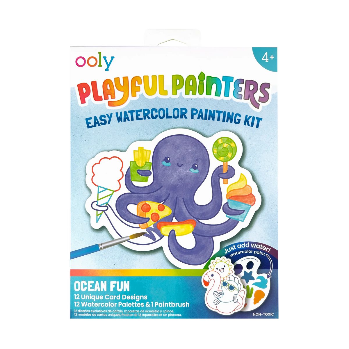 OOLY Playful Painters Easy Watercolor Painting Kit - Ocean Fun