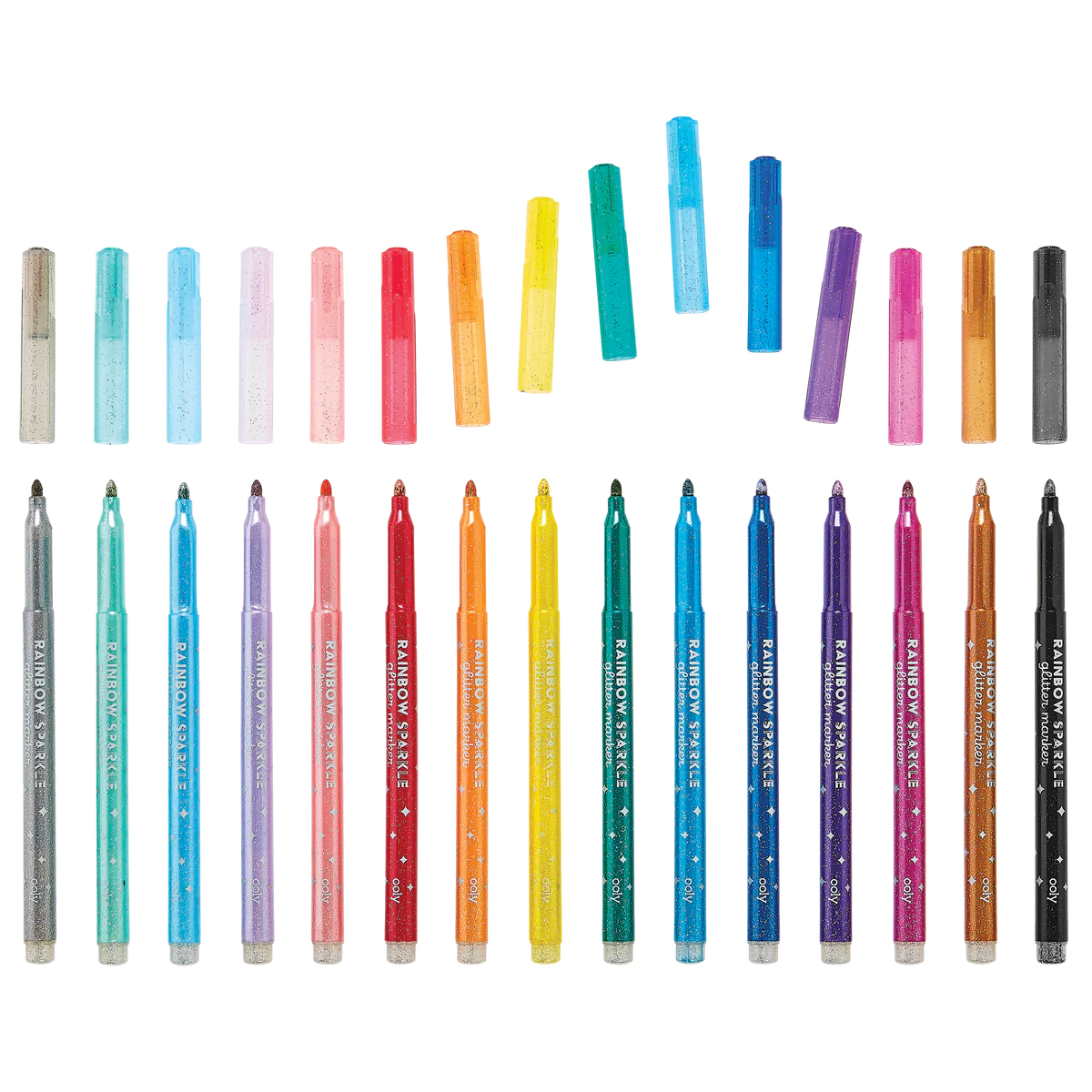 Rainbow Sparkle Glitter Markers - Set of 15