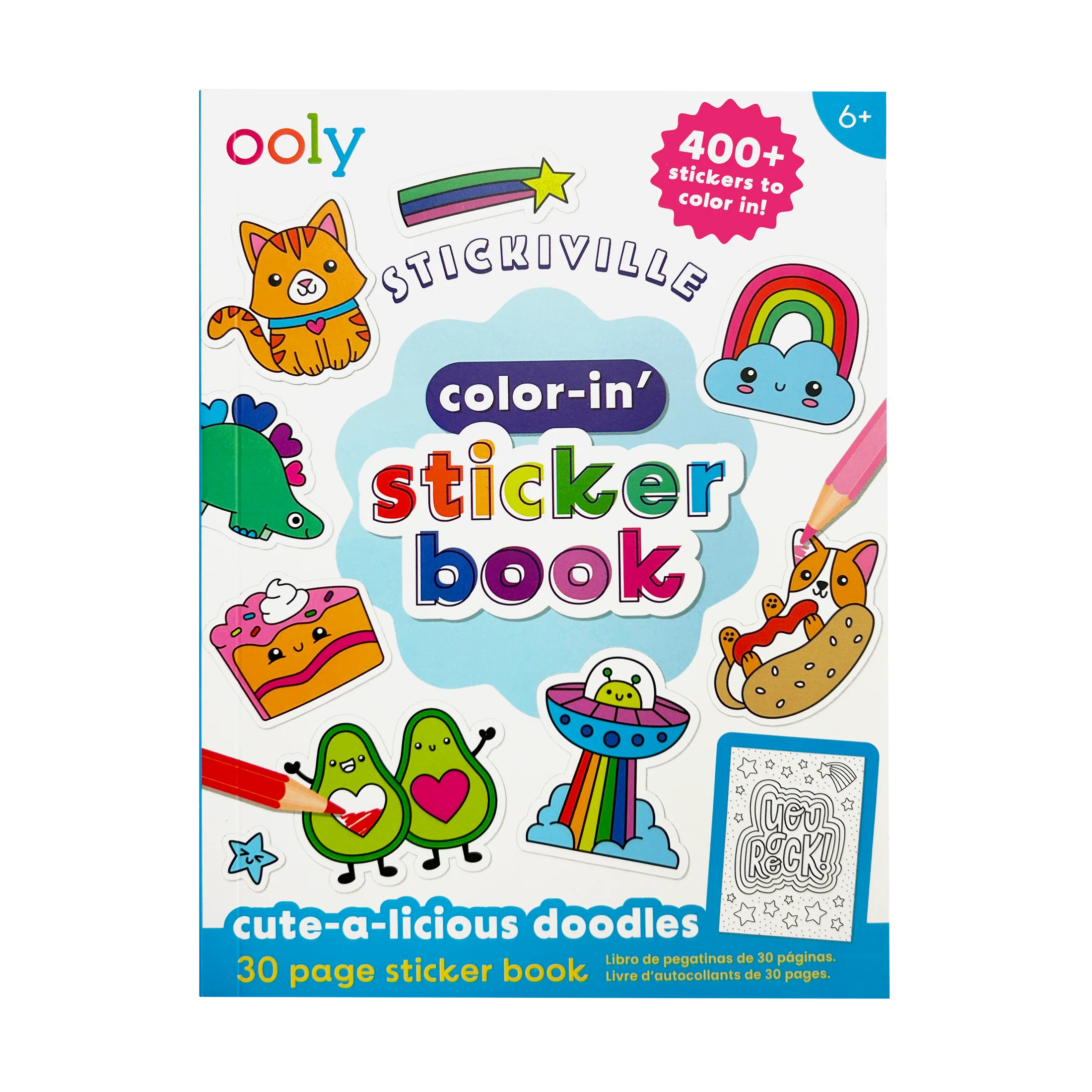 Stickiville Color-In’ Sticker Book: Cute-A-Licious Doodles