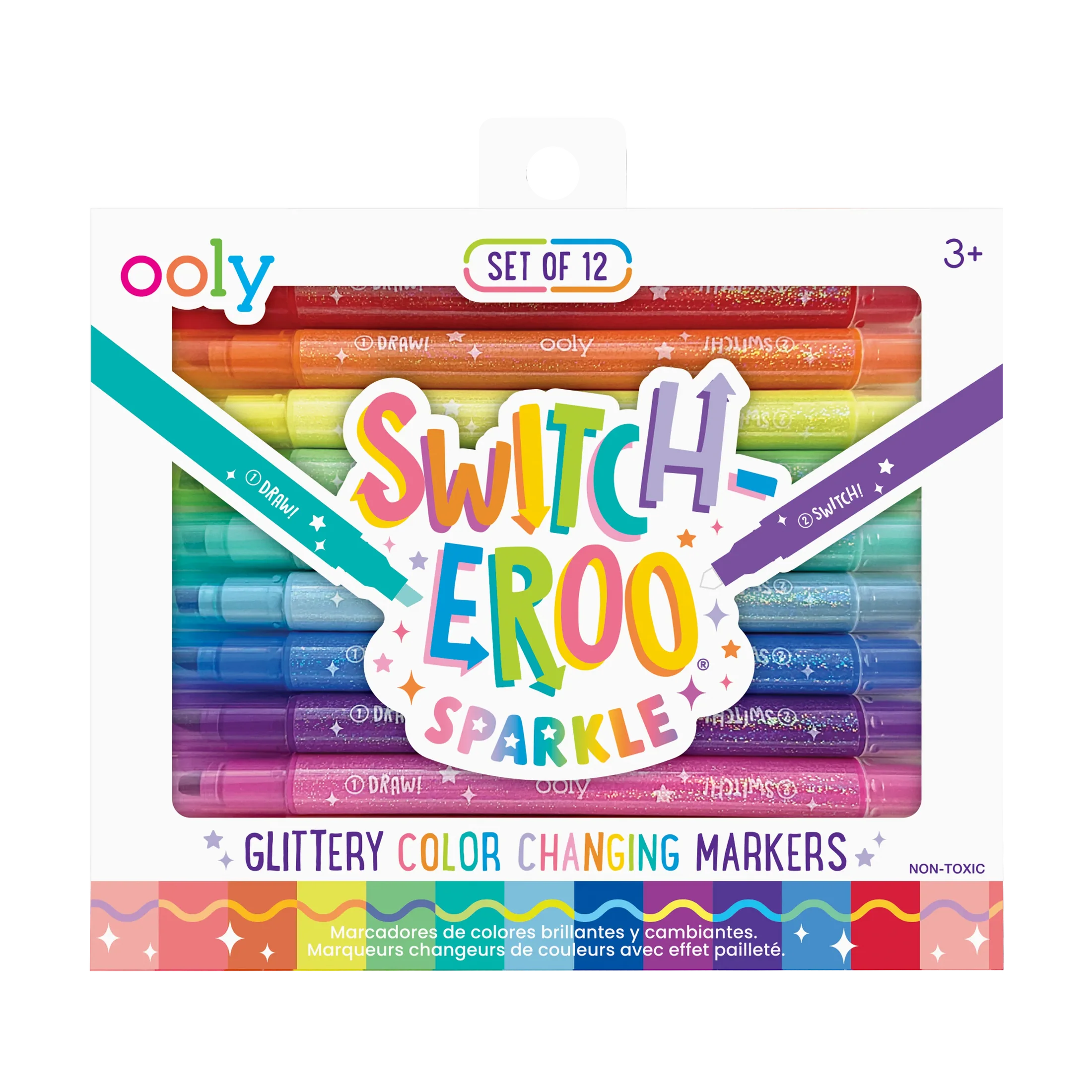 Switch-Eroo Sparkle Glittery Color Changing Markers - Set of 12