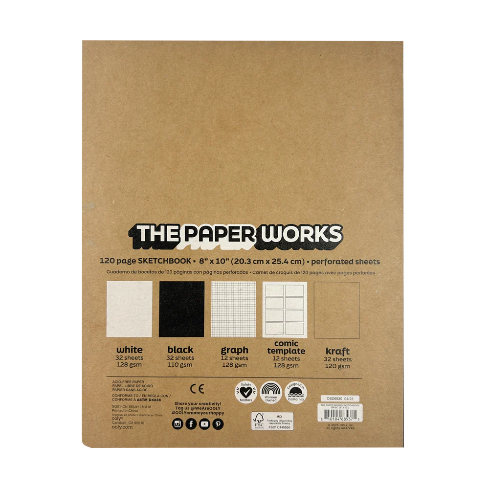 Ooly The Paper Works Sketchbook - 120 Pages