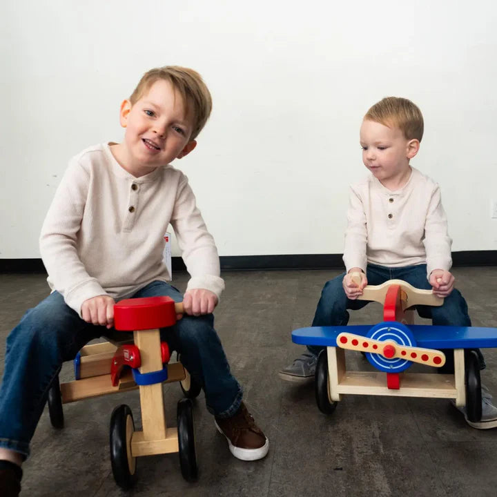 PINTOY Wooden Ride-On Airplane