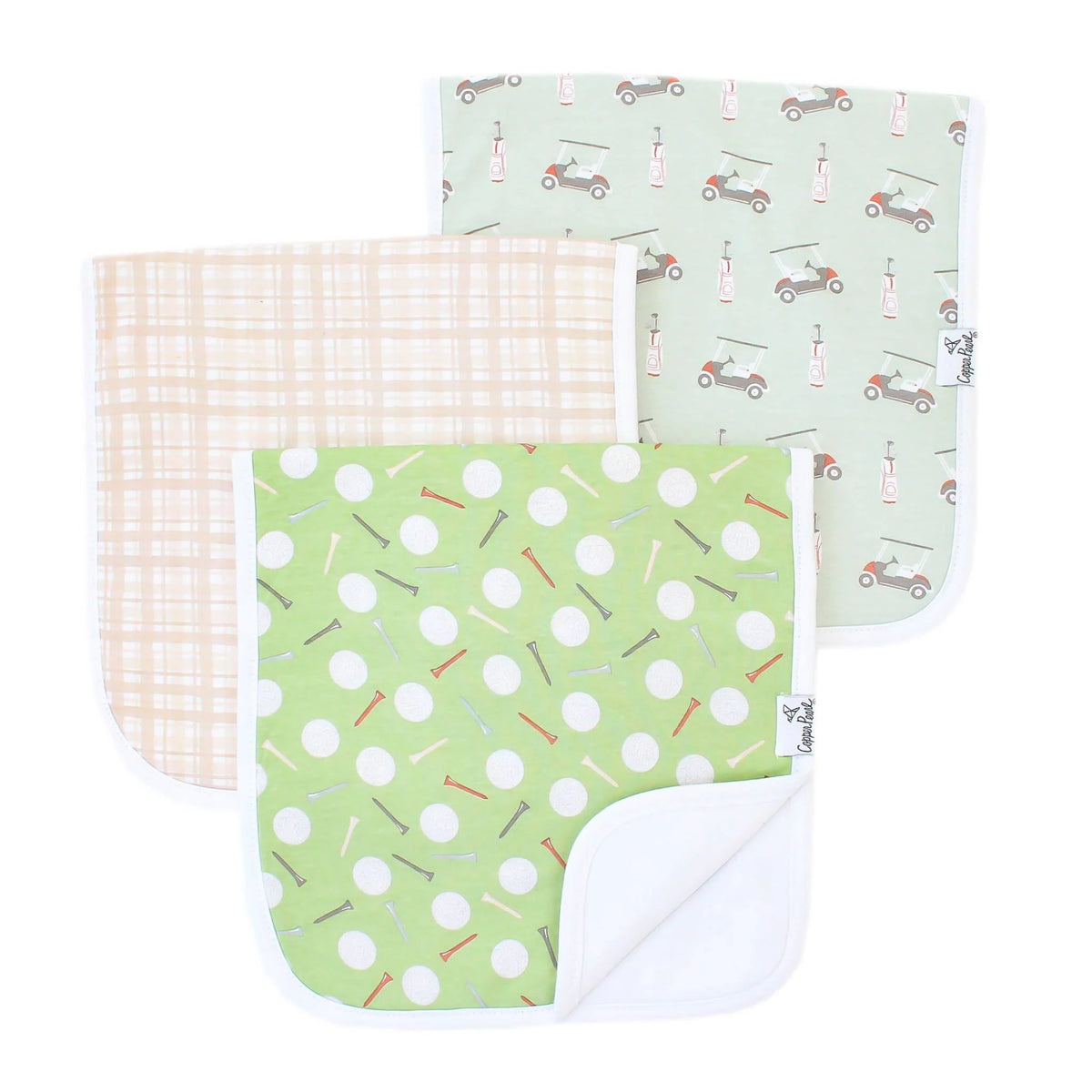 Copper Pearl Bogey Burp Cloth 3 Pack