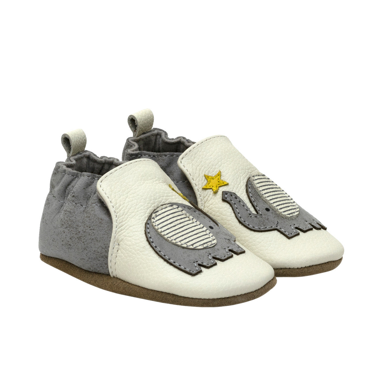 Robeez Elephant Stars Soft Soles Shoes in Ivory