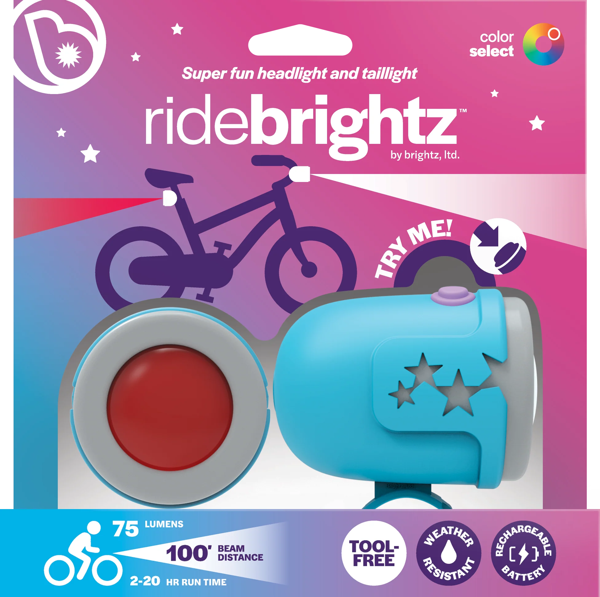 Ride Brightz Headlight & Taillight Set for Bikes & Scooters