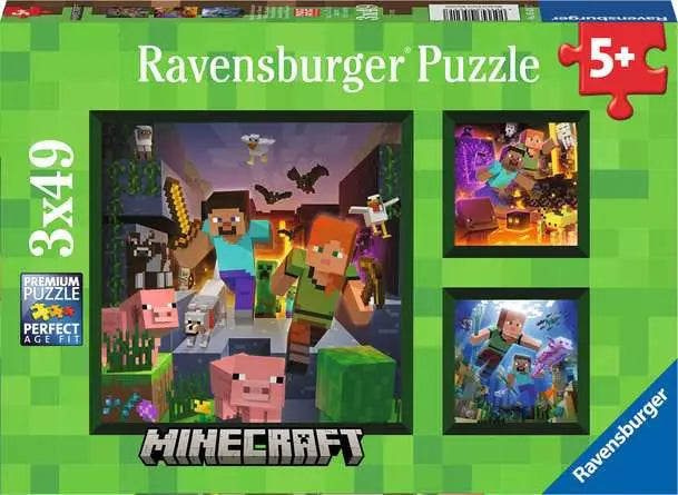 Ravensburger Minecraft Biomes 3x49 Piece Puzzles