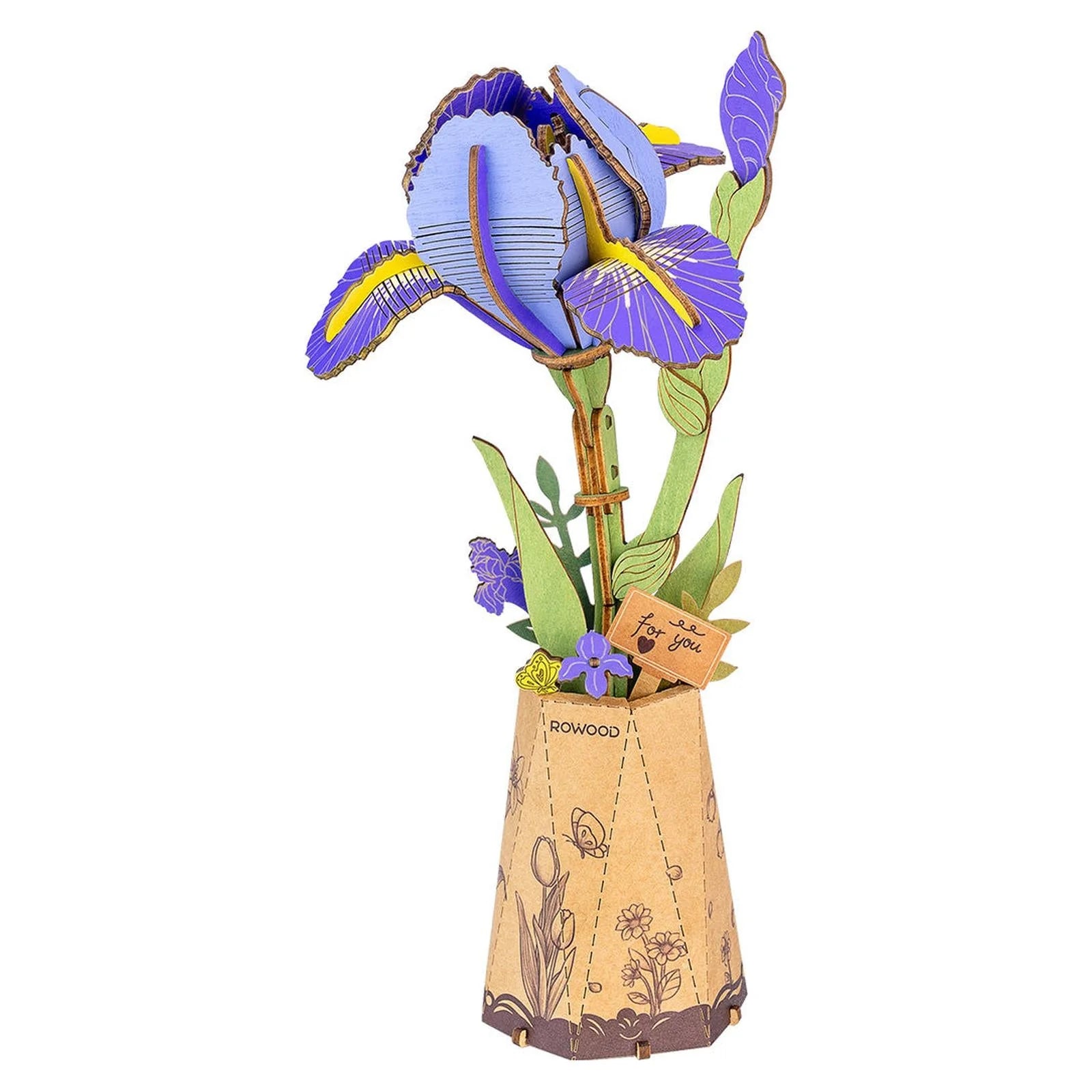 Wooden Bloom Craft Kit - Purple Iris