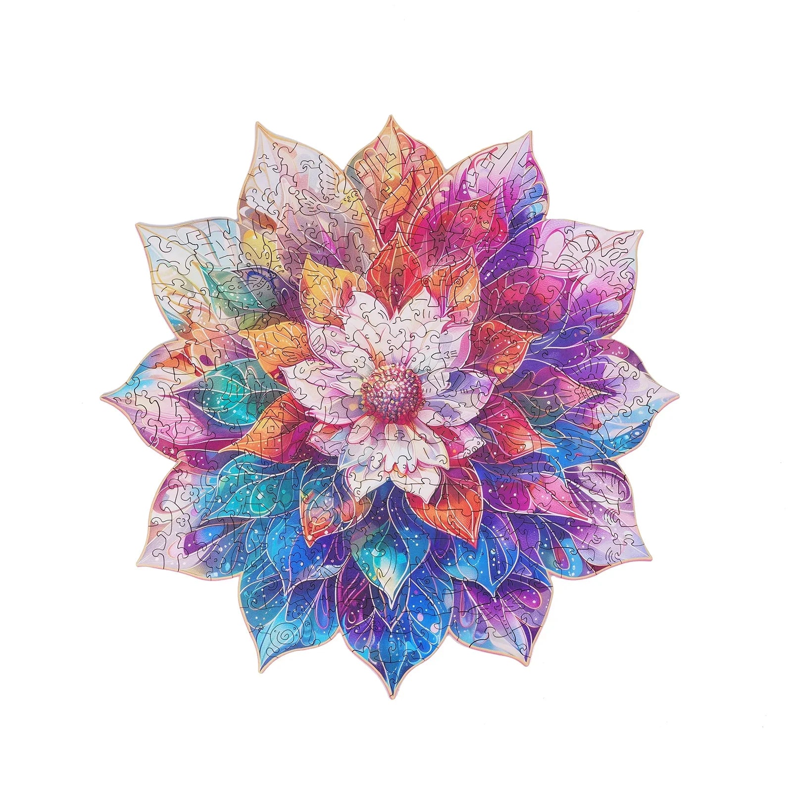 Mystic Mandala Flower 200 Piece Wooden Jigsaw Puzzle