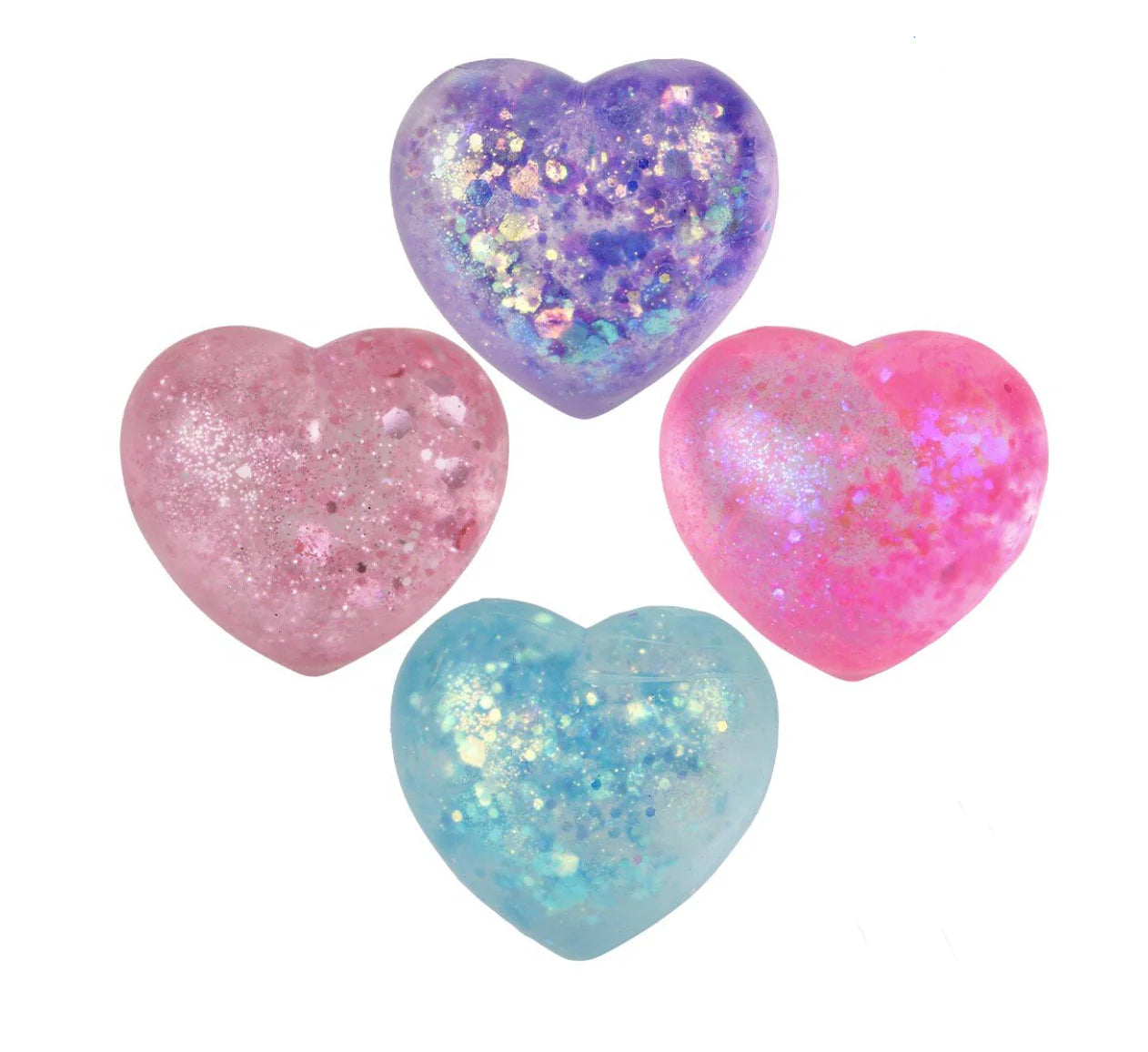 1.5" Mini Squeezy Sparkle Sugar Heart