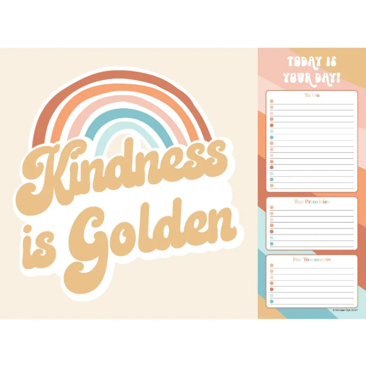 Good Vibes - Kindness is Golden Desk Mat by Schoolgirl Style