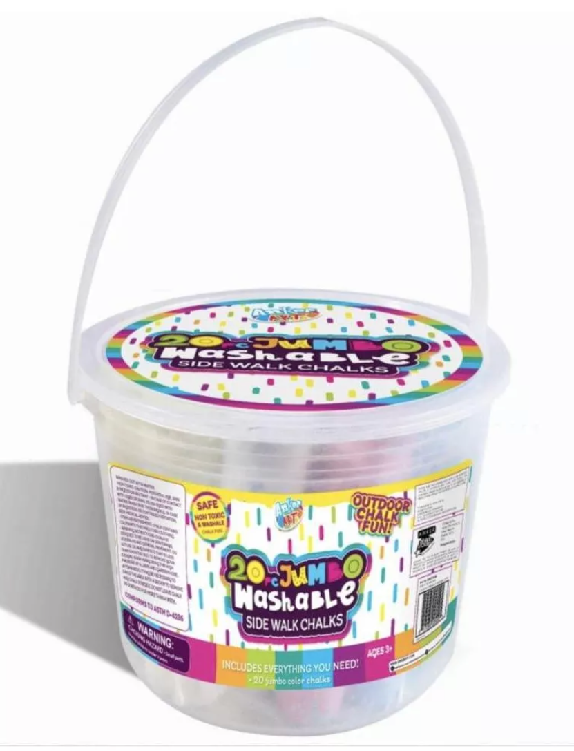 20 Piece Jumbo Sidewalk Chalk Bucket