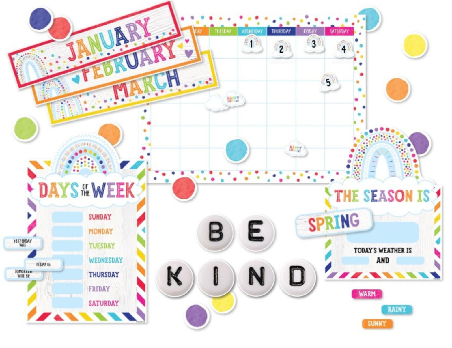 Sprinkle Kindness - Calendar Bulletin Board Set by Schoolgirl Style
