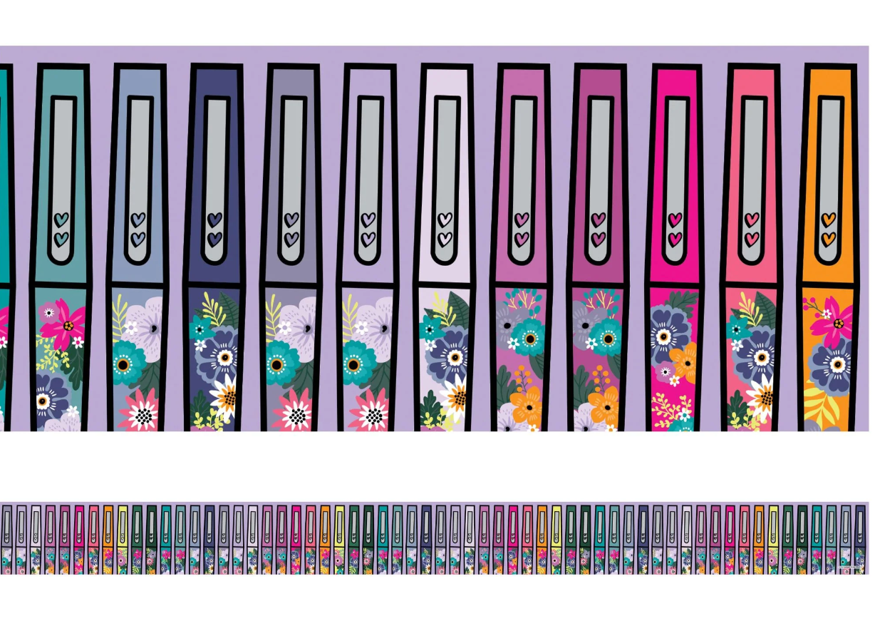 Midnight Meadow - Flair Pen Passing Notes Border by Schoolgirl Style