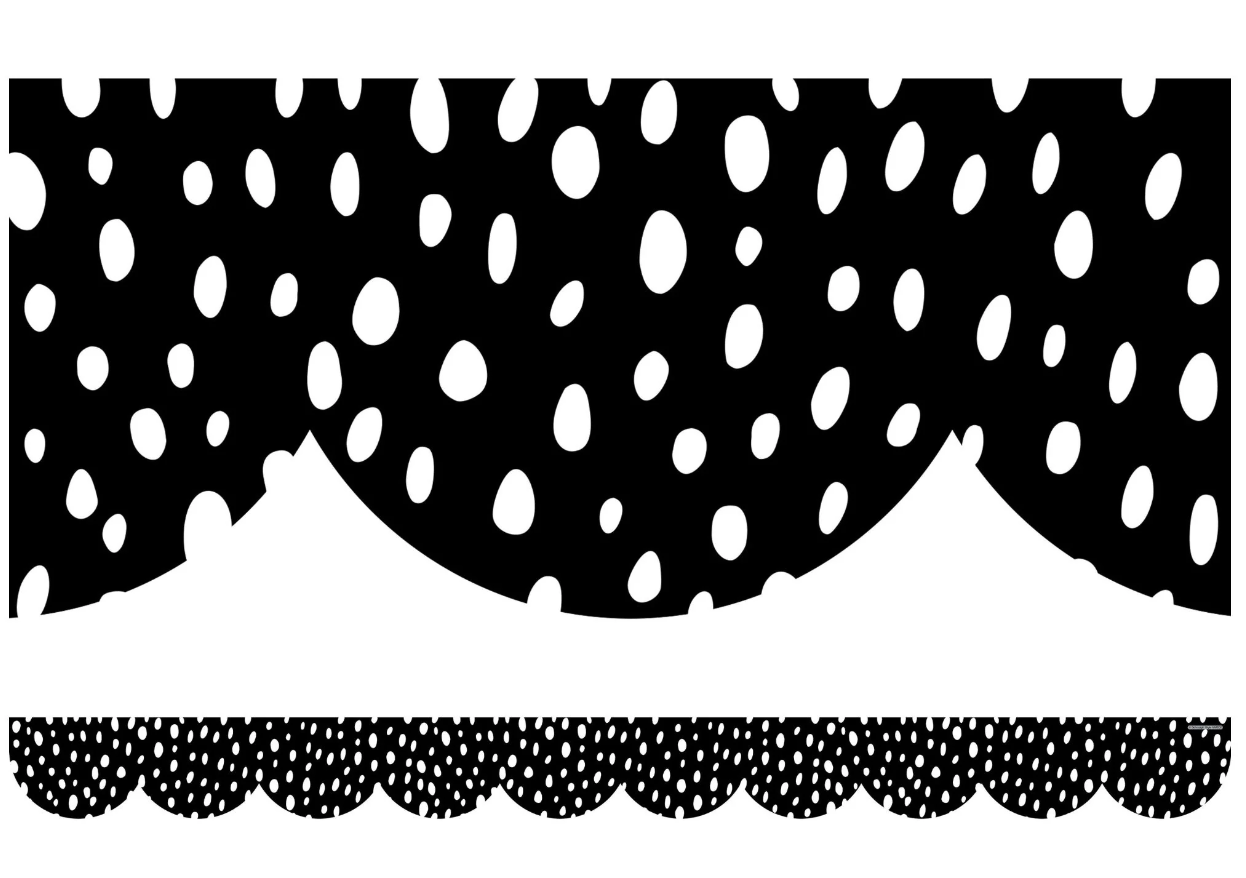 Midnight Meadow - Pinky Promise Black & White Border by Schoolgirl Style