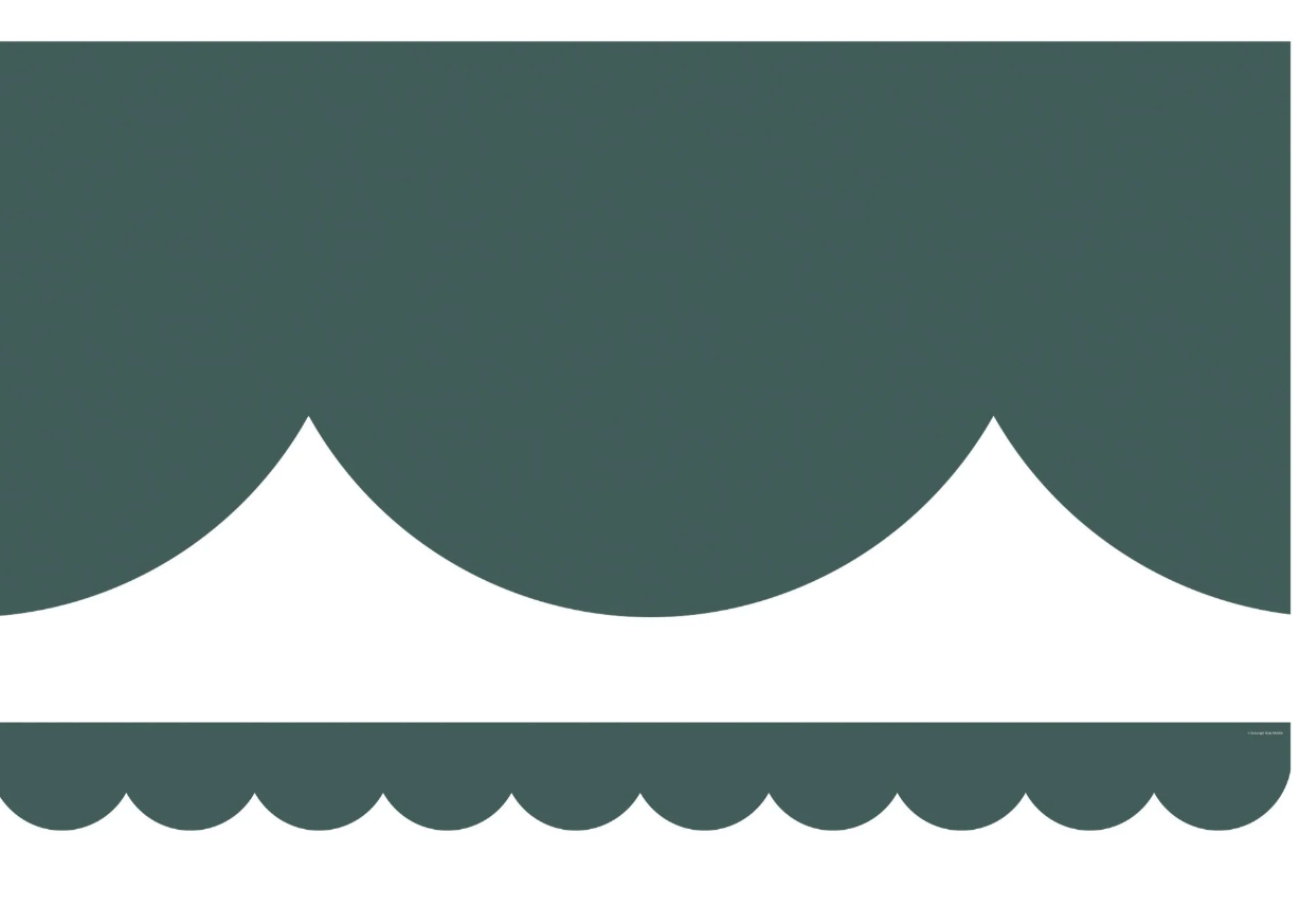 Midnight Meadow - Dark Green Enchanted Garden Scallop Border by Schoolgirl Style