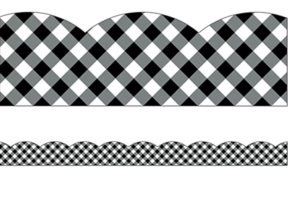 Woodland Whimsy Back & White Gingham Border