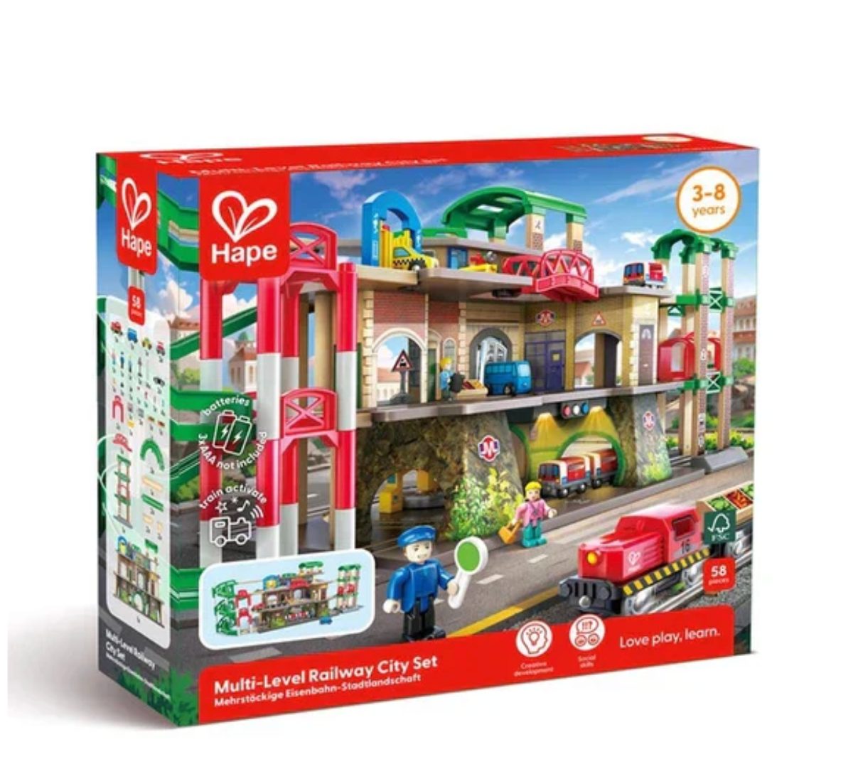 Hape Multi Level Railway City Set