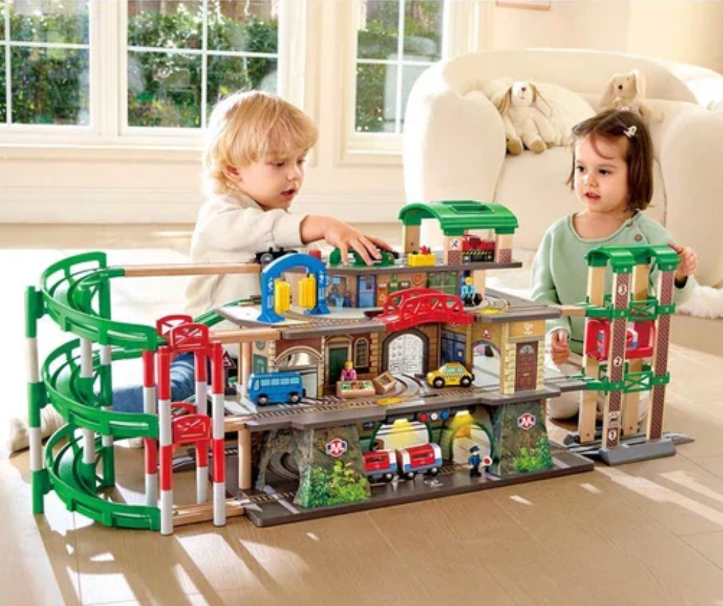 Hape Multi Level Railway City Set