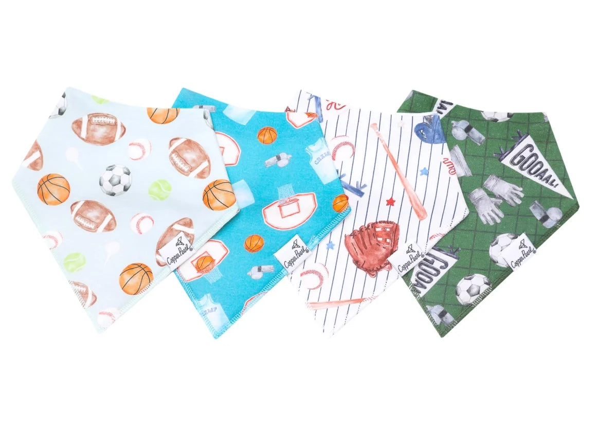 Copper Pearl Sports Medley Set of 4 Bandana Bibs