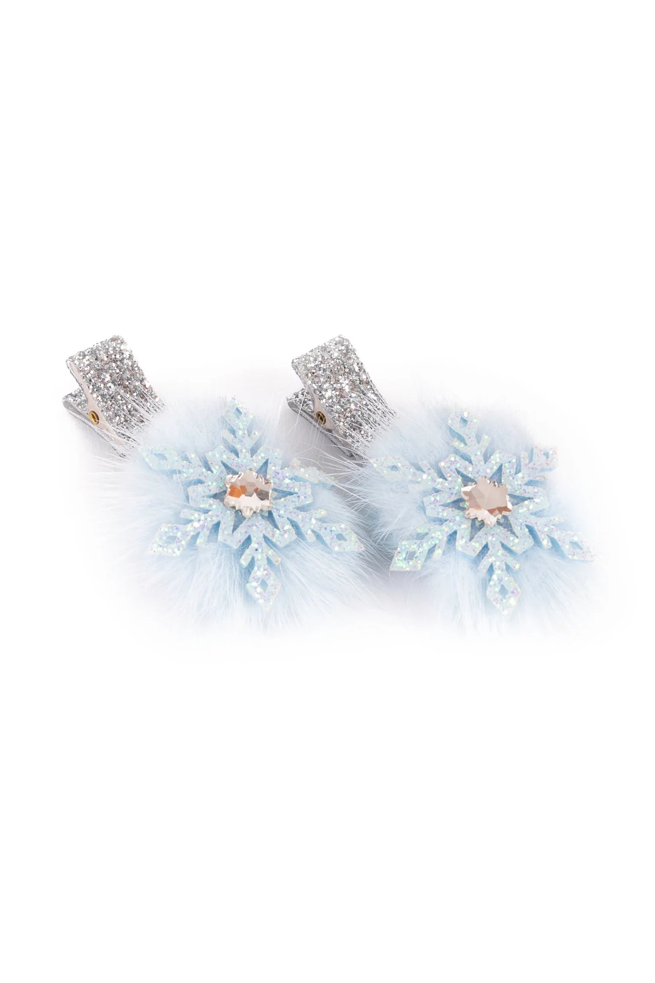 Fluffy Frosty Hairclips 2pc