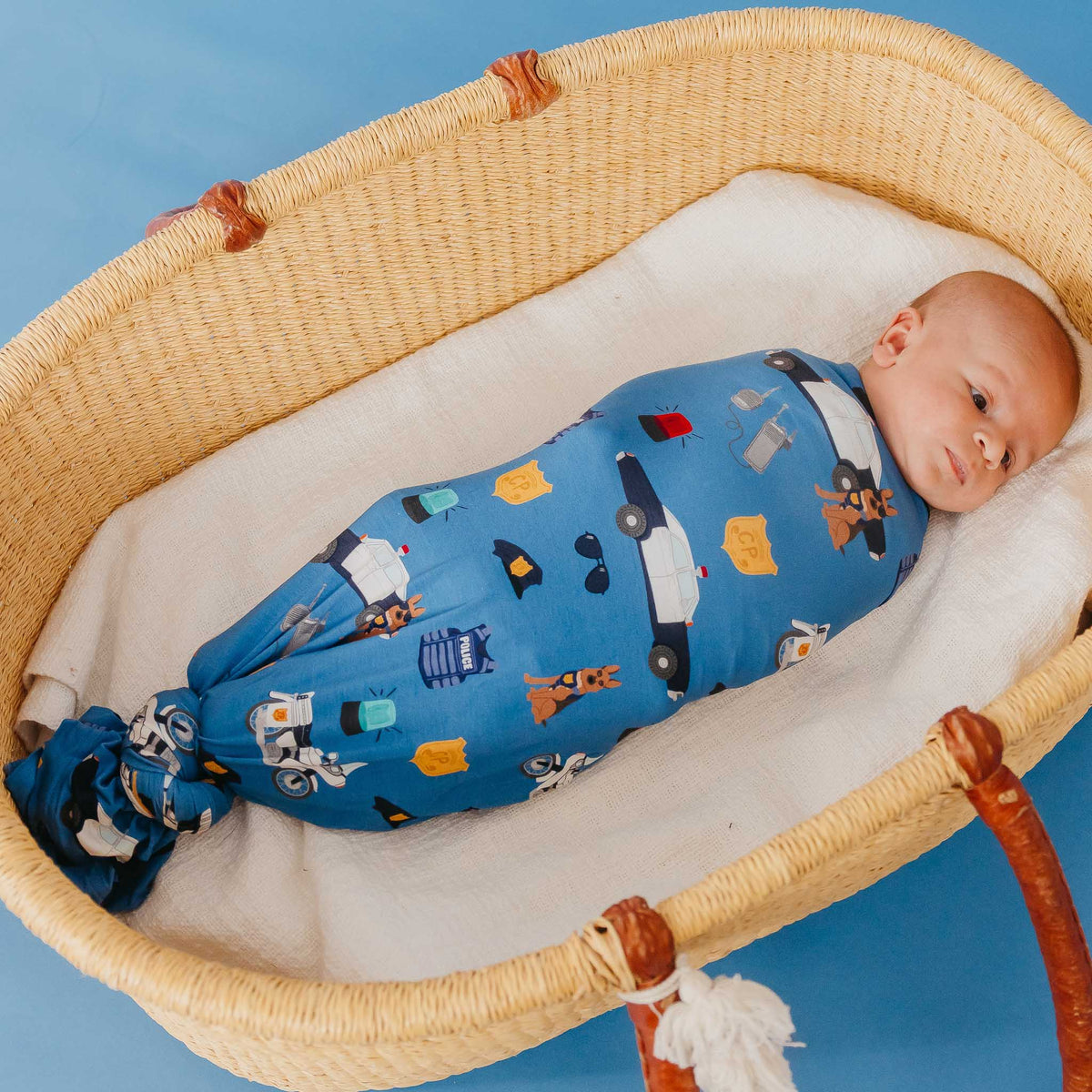 Copper Pearl Policemen Bamboo Swaddle Blanket