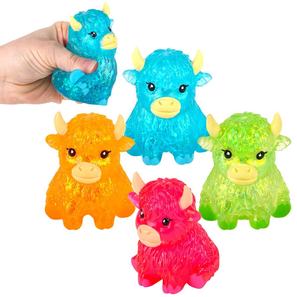 3" Glitter Sugar Highland Cow Squish