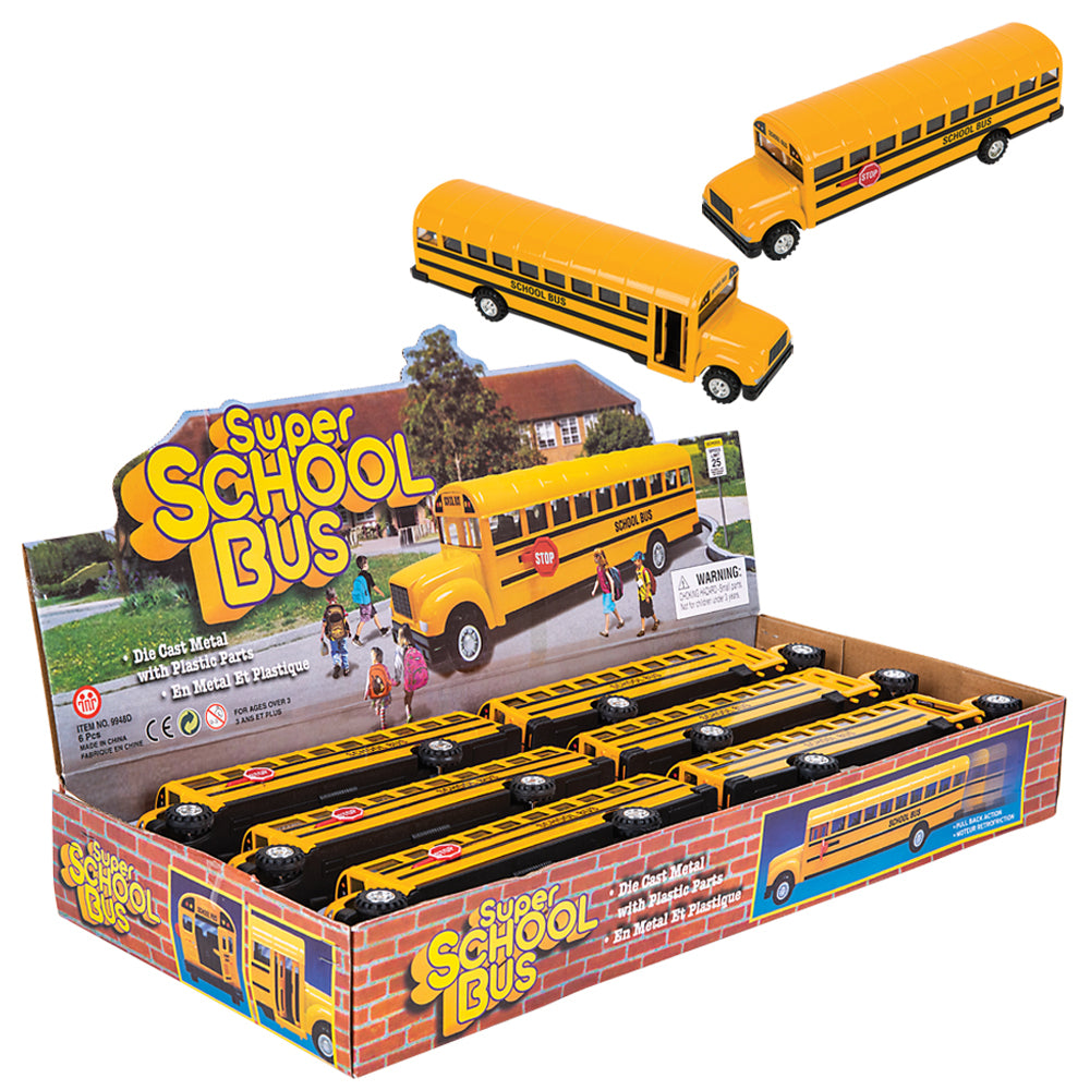 8.5" Die Cast Pull Back School Bus