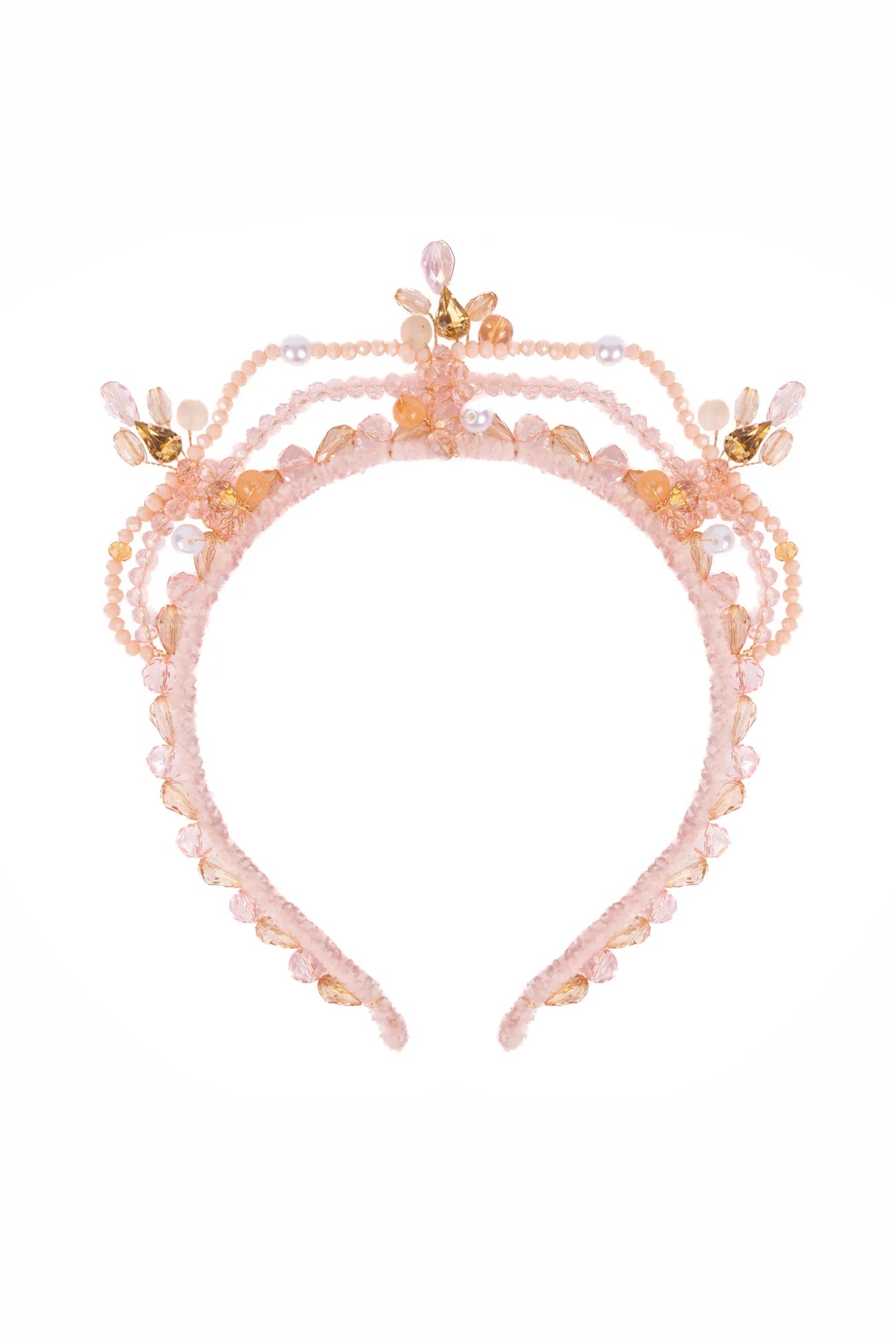 Blushing Crystals Beaded Tiara