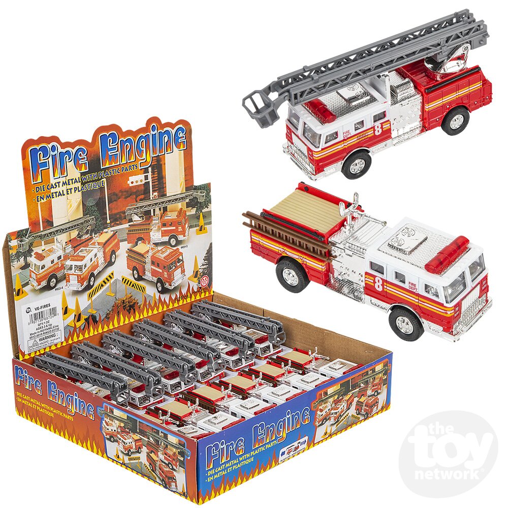 5.5" Diecast Pull Back Fire Truck