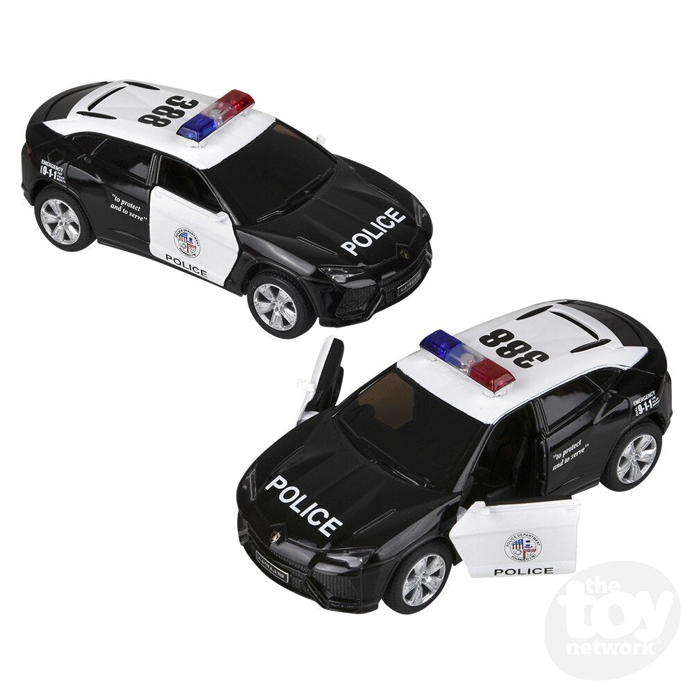 5" Die-Cast Pull Back Lamborghini Urus Police Car