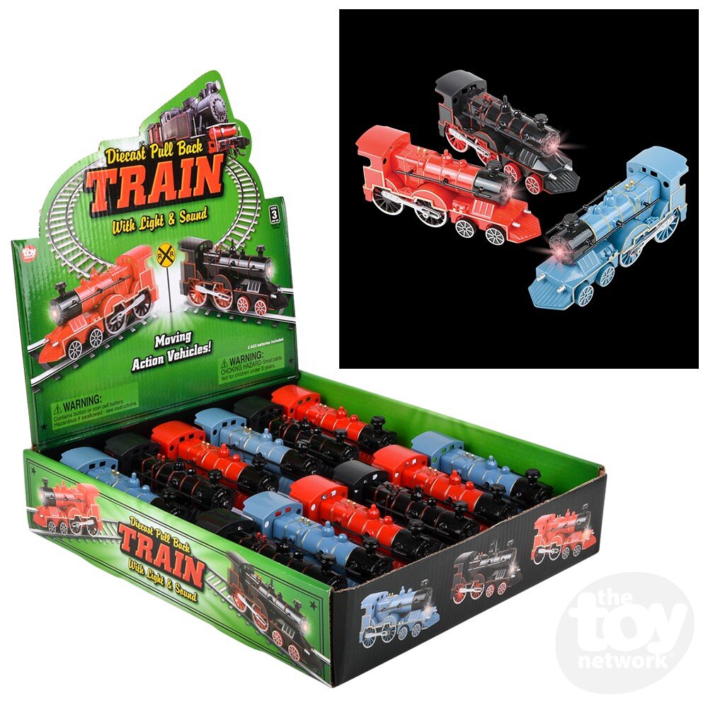 5.5" Diecast Pull Back Train With Lights & Sound