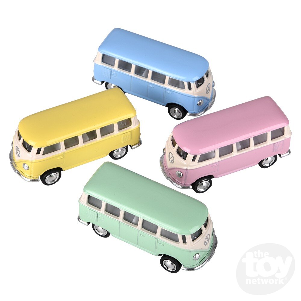 2.5" Die-Cast Pull Back 1962 VW Classic Bus-Pastel Top