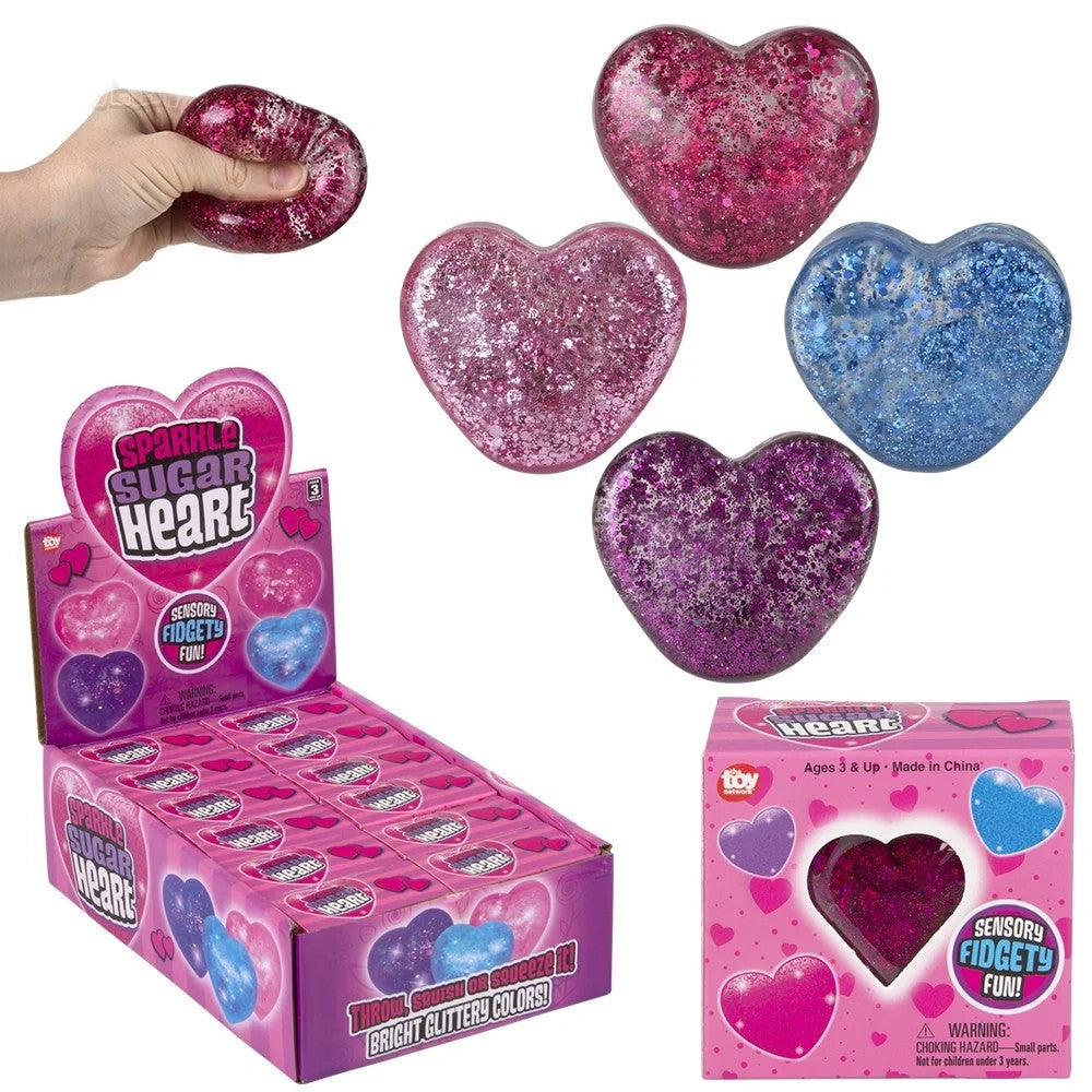 2.5" Squeezy Sparkle Sugar Heart