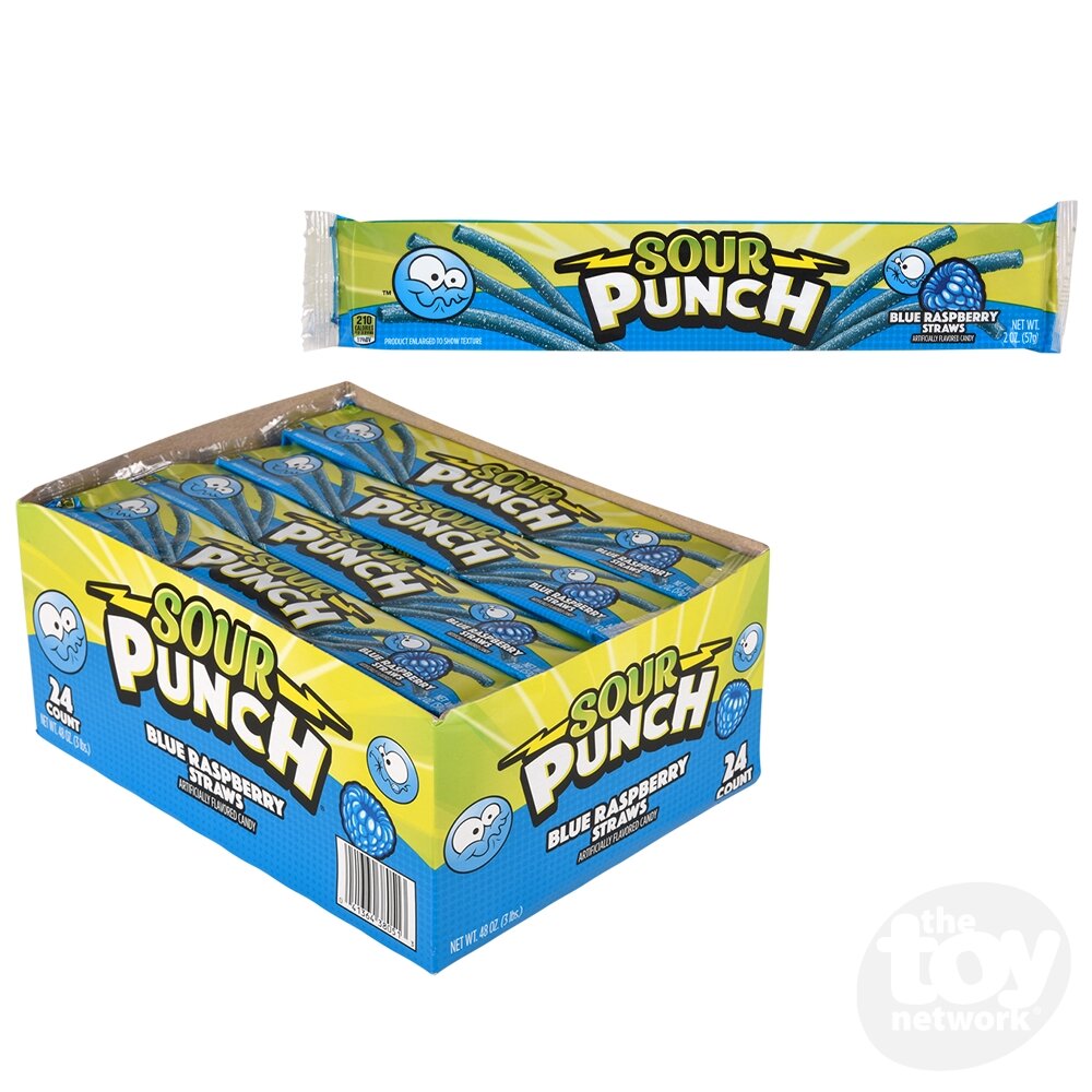Sour Punch Blue Raspberry Straws