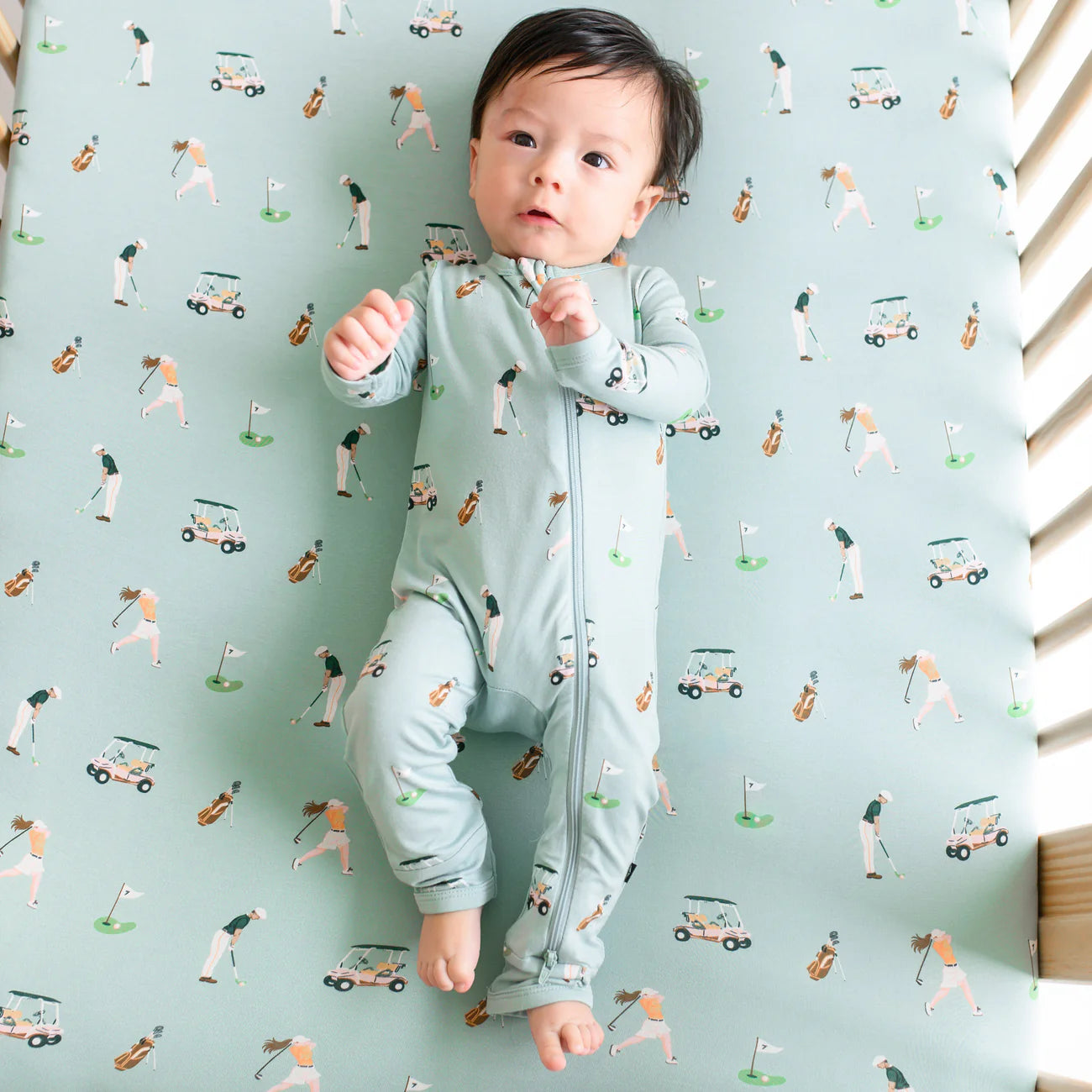 Kyte Baby Zippered Romper in Golf