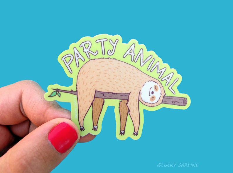 Sloth Party Animal Sticker