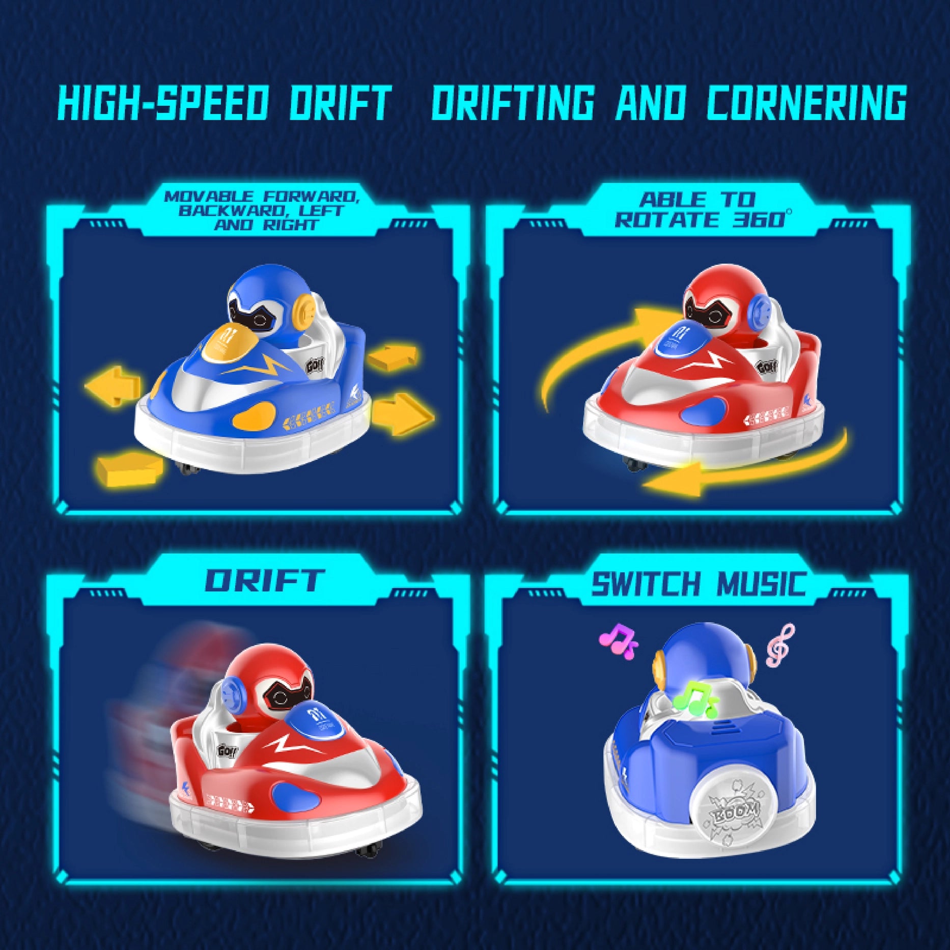 Glow Crasherz Bumper Cars - Ejecting Cars with Light & Sound