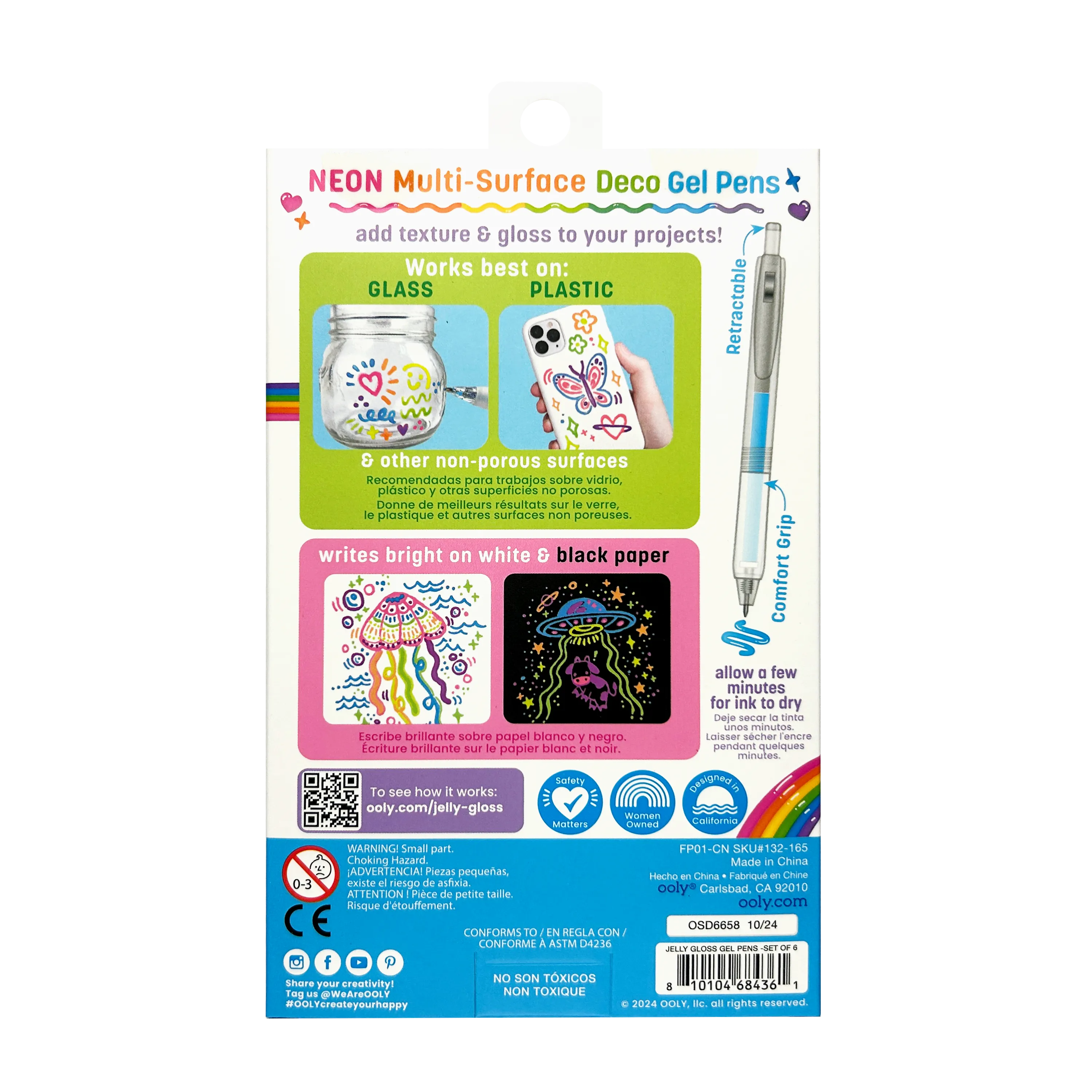 Ooly Jelly Gloss Neon Multi-Surface Deco Gel Pens