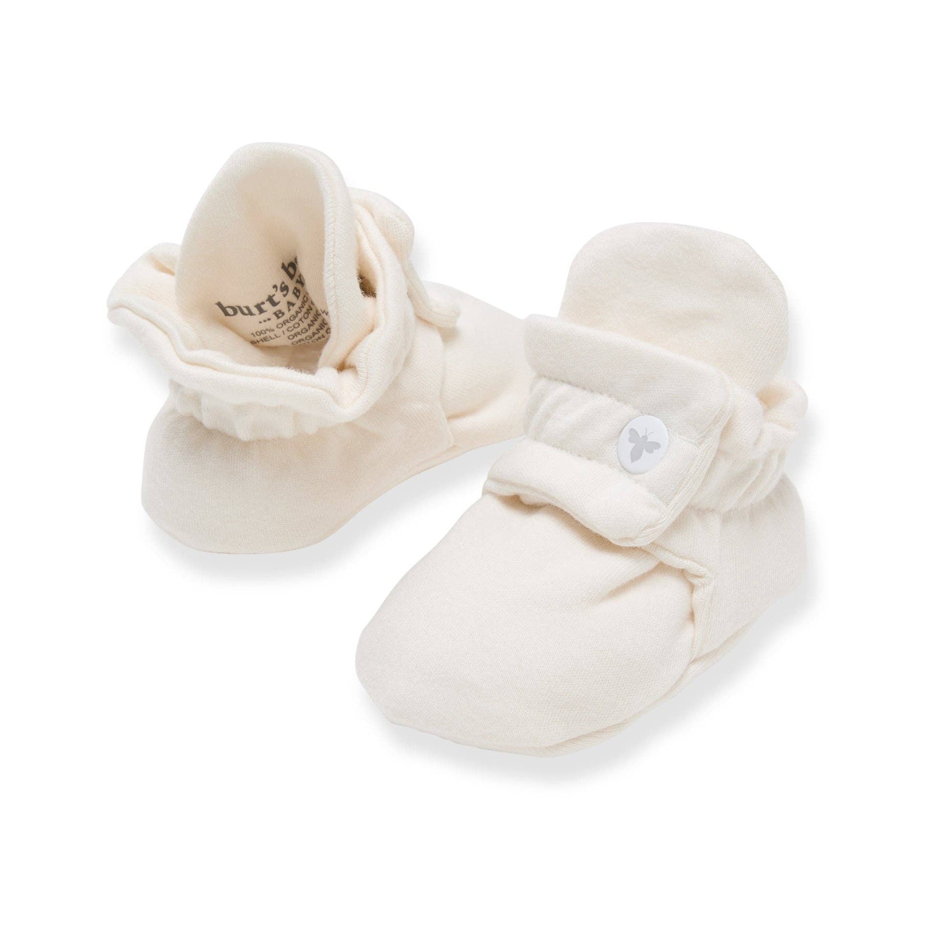 Burt's Bees Organic Cotton Baby Booties - Eggshell